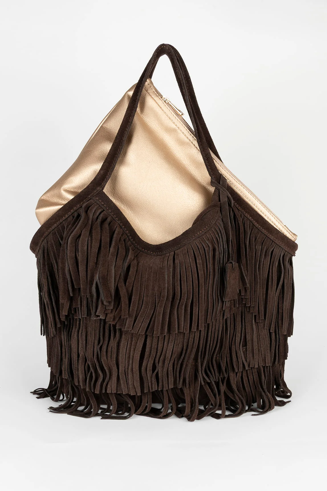Bolso Ganache marrón con flecos - Image 3