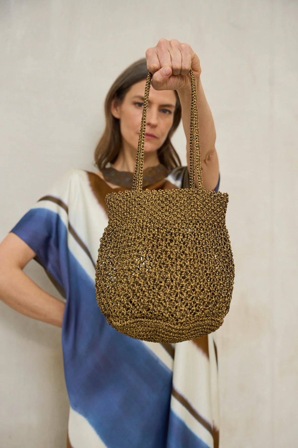 Bolso Maelis malla dorado envejecido - Image 3