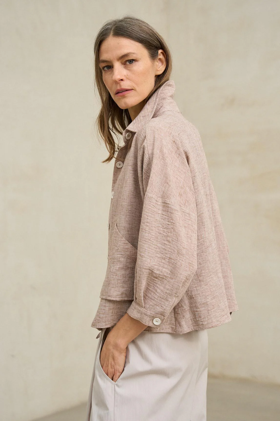 Chaqueta Lise color arena - Image 3