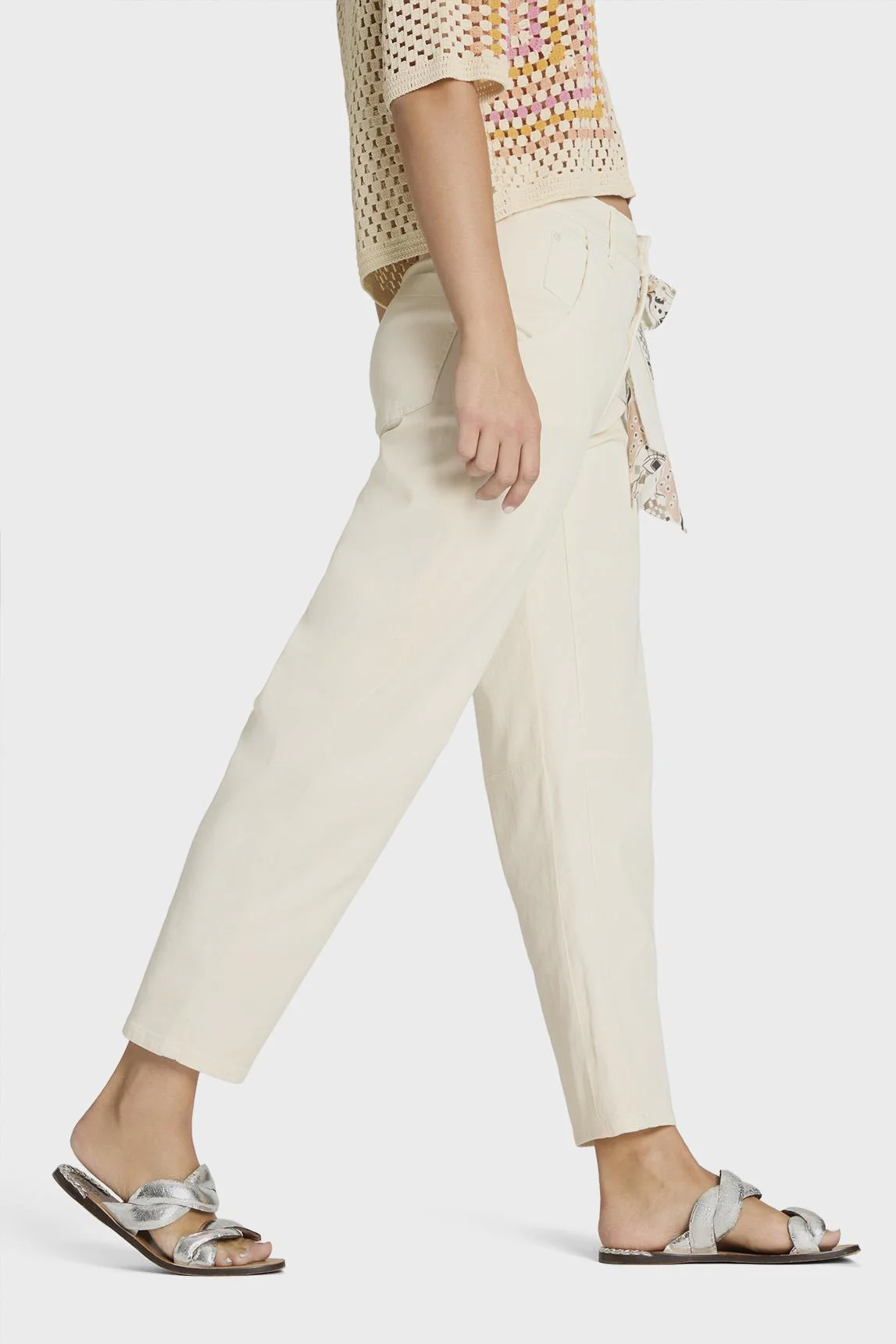 Pantalón Cambio O-Shape Cropped Orelie blanco roto - Image 3