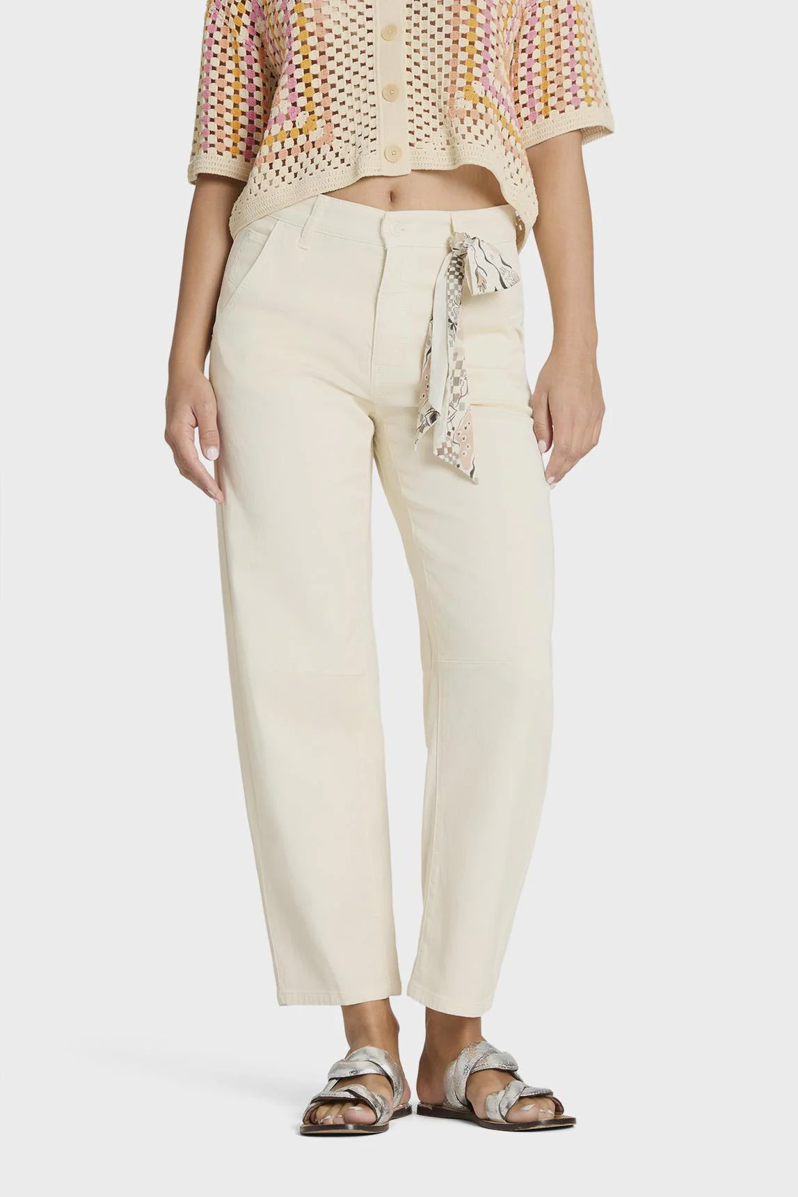 Pantalón Cambio O-Shape Cropped Orelie blanco roto - Image 4