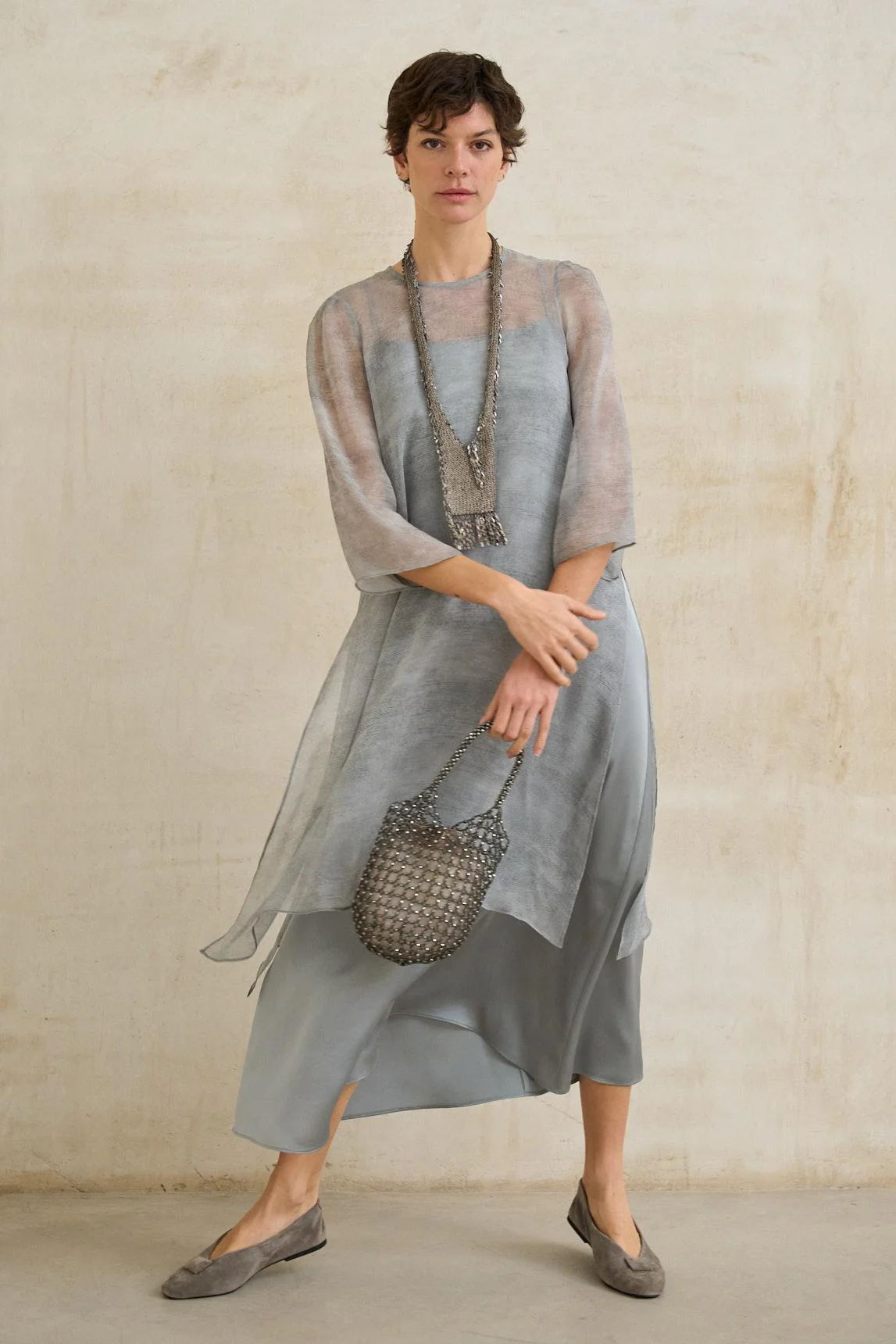 Vestido Soreya azul humo - Image 6