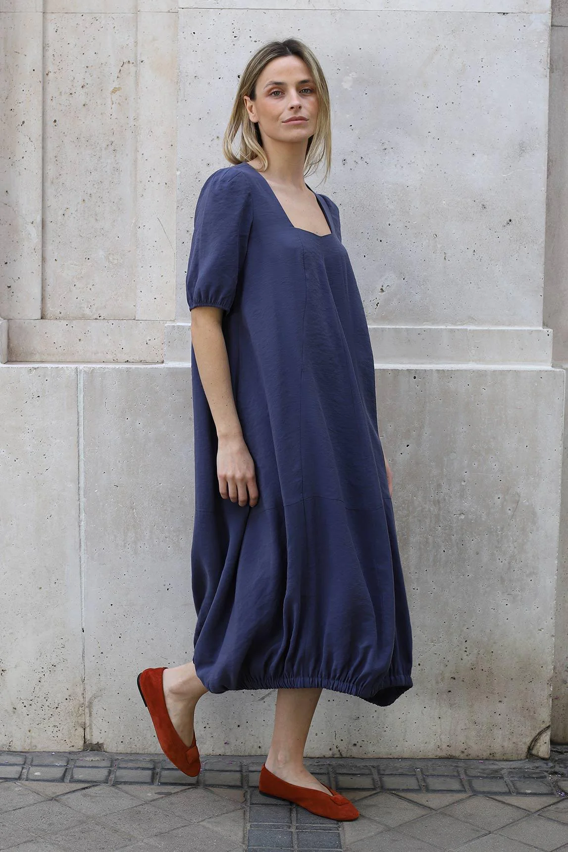 Vestido Zarela azul medio - Image 3