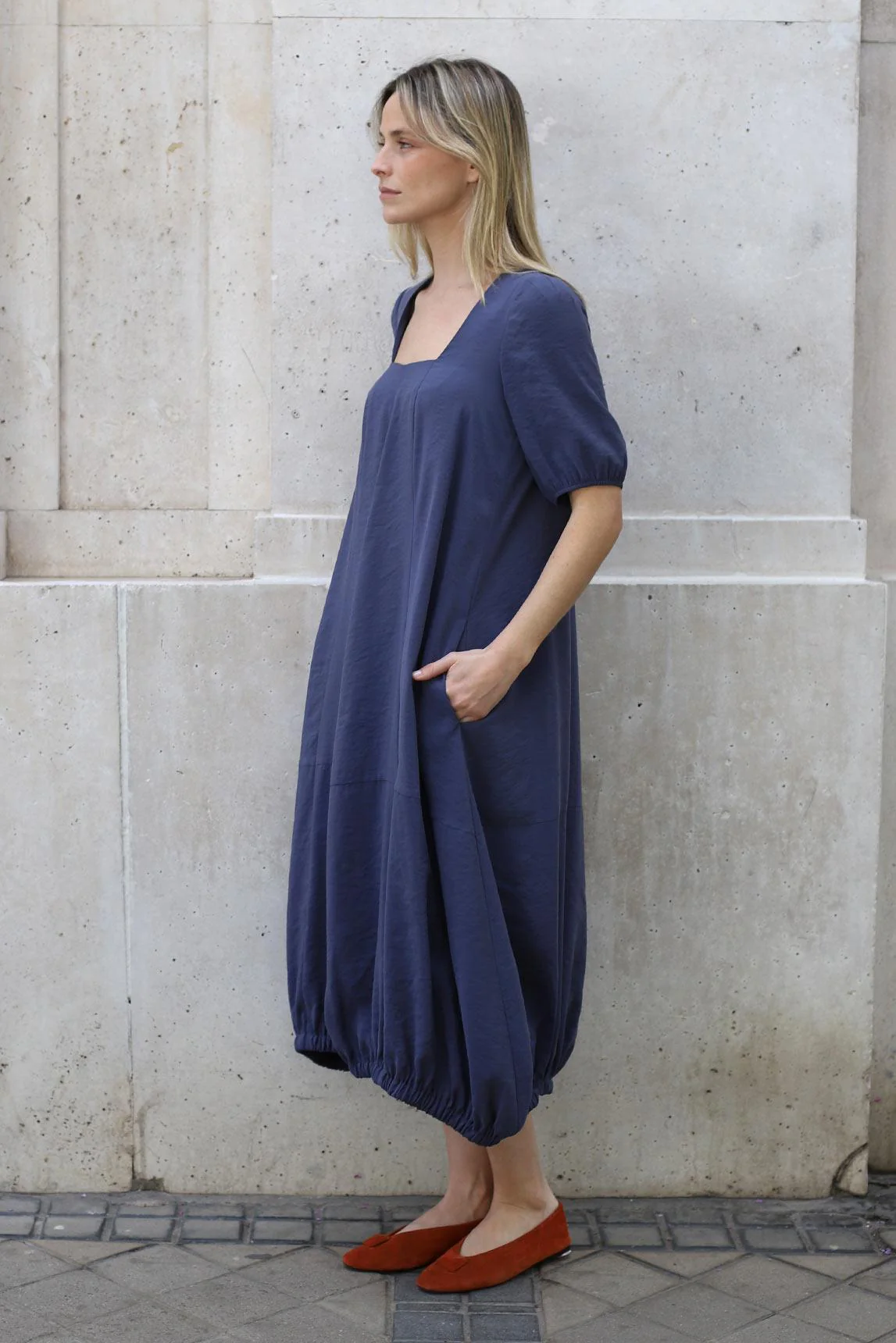 Vestido Zarela azul medio - Image 5